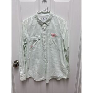 Vineyard Vines Performance‎ Striped Harbor Long Sleeve Shirt Size 8 Crystal Blue
